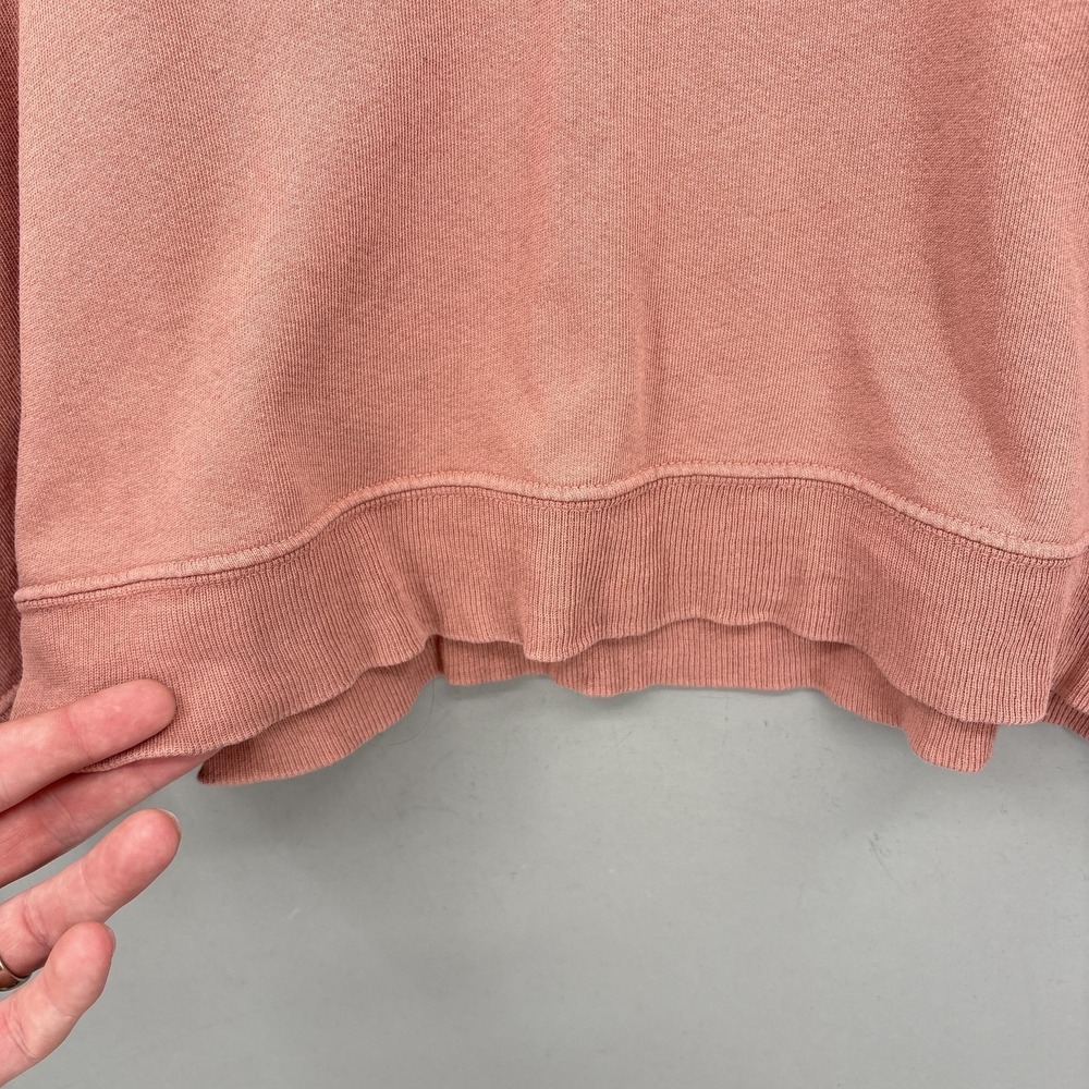 THE GREAT. Sweatshirt Small 1 Pink Terry Cropped Oversized Pullover Crewneck - Picture 4 of 12